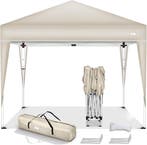 Partytent - Opvouwbaar - 3x3 m - Paviljoen - Easy up - Creme, Verzenden, Zo goed als nieuw
