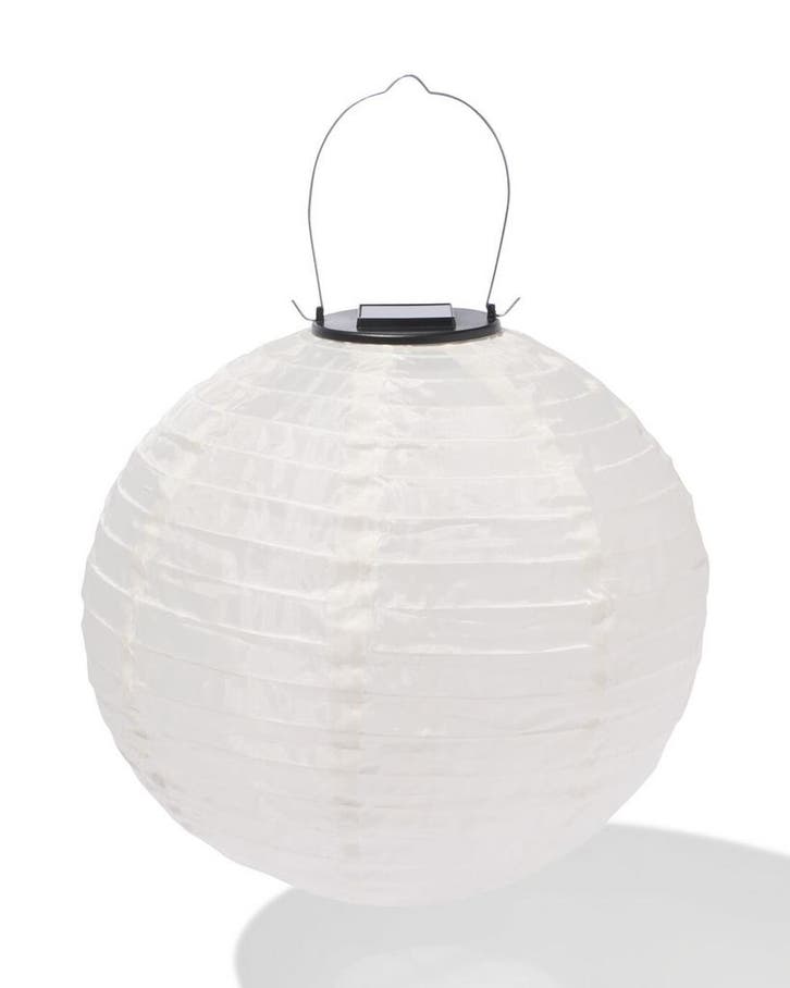 HEMA Solar lampion 28cm wit, Tuin en Terras, Buitenverlichting, Nieuw, Verzenden