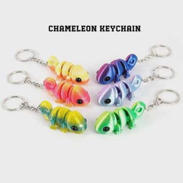 Bewegelijke 3D Geprinte Kameleon Sleutelhanger - Leuk Access, Dieren en Toebehoren