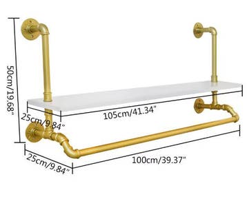 Gouden Muurkledingrek met Planken, Verzenden, Nieuw