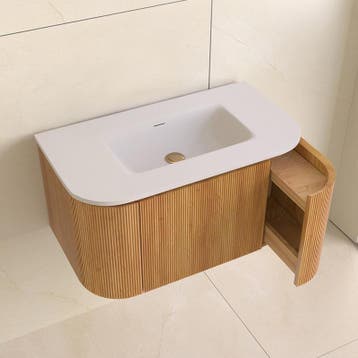 Sani Royal Eleganza Japandi rond badmeubel 80 cm, Nieuw