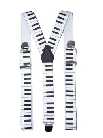 Bretels Piano (wit) met extra sterke clips, Verzenden, Nieuw