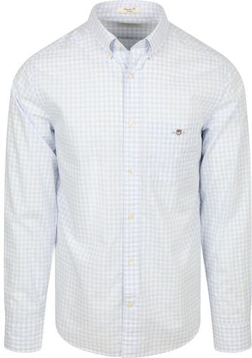Gant Overhemd Gingham Poplin College Lichtblauw maat M Heren, Verzenden, Nieuw, GANT