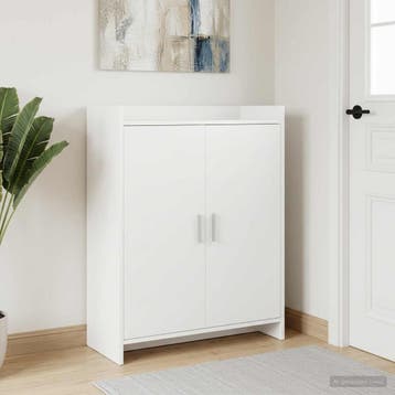vidaXL Schoenenkast met opslag Wit 73,5 x 36 x 92 cm Bewerkt, Verzenden, Nieuw