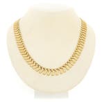 Gouden Cleopatra collier (Ketting), Sieraden, Tassen en Uiterlijk, Kettingen, Ophalen of Verzenden, Gebruikt, Overige kleuren