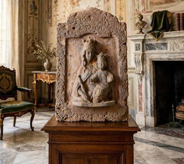 sculptuur, Cappella calcarea scavata a mano - 40 cm -