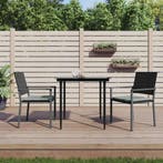 vidaXL 3-delige Tuinset met kussens poly rattan en staal, Tuin en Terras, 2 zitplaatsen, Nieuw, Tuinset, Verzenden
