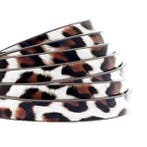 1 meter plat 5mm imi leer leopard print White-brown, Ophalen of Verzenden, Nieuw, Draad
