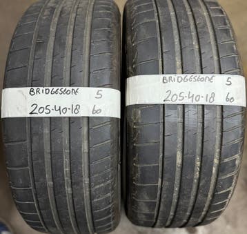 2x 205-40-18 Bridgestone Zomer 2x 5mm €60 Per Band 205 40 18, Ophalen, 18 inch, Gebruikt, 205 mm