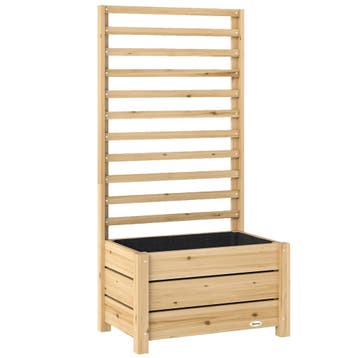 Hoog Bed Met Klimrek Hout Verhoogde Bloembak Met Latwerk Afv, Verzenden