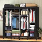 Opvouwbare canvas kledingkast met metalen frame en vakken, Huis en Inrichting, Kasten | Kledingkasten, Verzenden, Nieuw