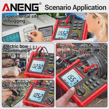 ANENG MH15 Digitale Isolatiemeter - 6000 Counts Weerstandsme, Verzenden, Nieuw