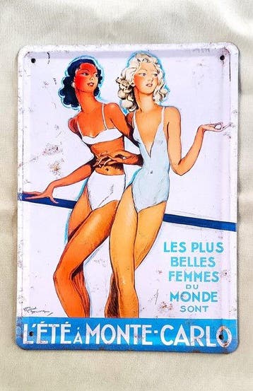 De zomer in Monte Carlo - Placa promocional de Monte Carlo,, Antiek en Kunst