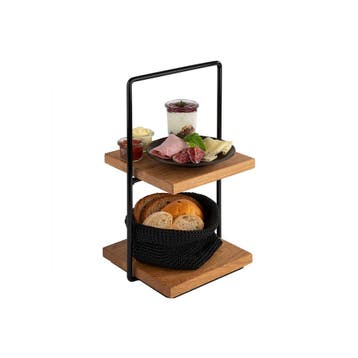 GGM Gastro | Etagère - PERFECTO SMALL - 2-laags - vierkant -, Verzenden, Nieuw in verpakking