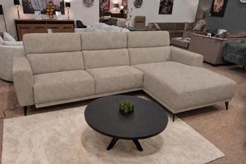 Loungebank Enschede - relax banken - Taupe, Nieuw, 150 cm of meer, Stof, 250 tot 300 cm