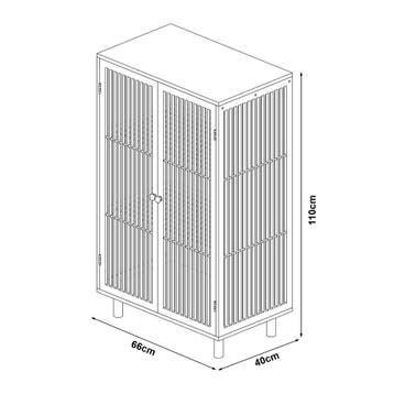 [en.casa] Bamboe kast Grong 110x66x40 cm houtkleurig, Verzenden, Nieuw