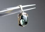 - Art Deco - 835 zilver - groene spinel - Ketting met hanger