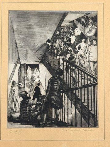 Paul Renouard (1845–1924) - LEscalier pendant Aïda, Antiek en Kunst