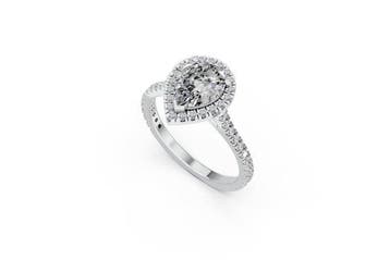 Ring - 14 karaat Witgoud - 2.05ct. tw. Diamant (Lab-grown) -, Nieuw