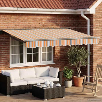 vidaXL Handmatige Luifelhouder met LEDs 3,5 x 2,5 m, Verzenden, Nieuw