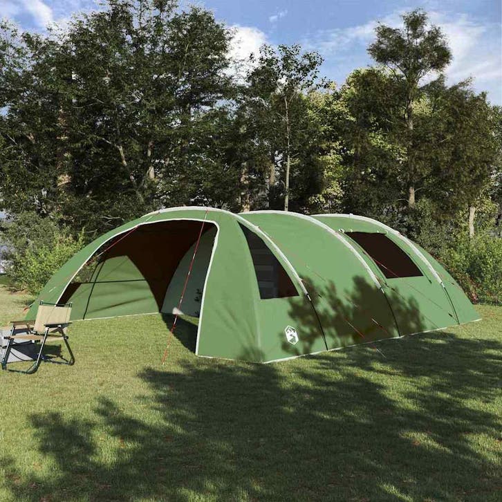 vidaXL Tunnel Tent 6-Persoon met dak Groen en Wit 700 x 590, Caravans en Kamperen, Tenten, Nieuw, tot en met 2, Verzenden
