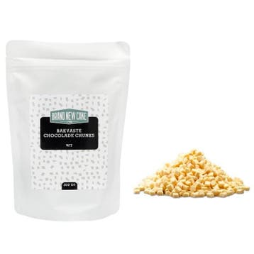 BrandNewCake Bakvaste Chocolade Chunks Wit 300g, Verzenden, Nieuw