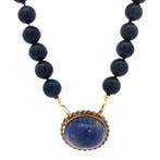 Lapis lazuli collier met gouden sluiting 14 kt/ 18 kt, Ophalen of Verzenden, Nieuw