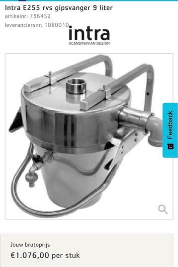 Online veiling: Intra, E255, rvs gipsvanger 9 liter, Nieuw