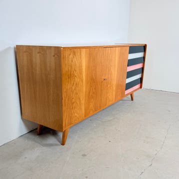 U460 sideboard met gekleurde lades, Jií Jiroutek, 150 tot 200 cm, Vintage, Ophalen of Verzenden, Zo goed als nieuw