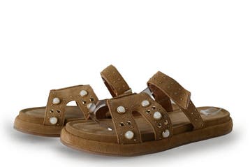 Manfield Muiltjes in maat 41 Cognac, Kleding | Dames, Overige kleuren, Verzenden, Overige typen, Zo goed als nieuw