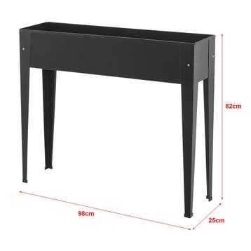 [en.casa] Kweektafel plantenbak 98x25x82 cm staal antraciet, Verzenden