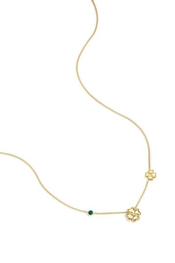 Goudlief Ketting met klavertjes en gekleurd steentje, Verzenden, Nieuw, Zilver, Overige materialen