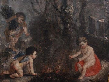 Escuela Barroco Europea (XVII) - Querubines Y el Fuego, Antiek en Kunst