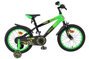 Volare Strike Kinderfiets - Jongens - 16 inch - Zwart Groen, Fietsen en Brommers, Overige merken, Zijwieltjes, 16 tot 20 inch