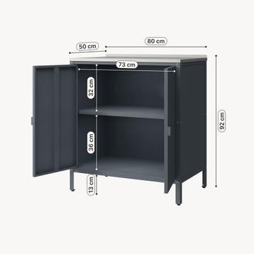 Kast Bolognano voor buiten 92x80x50 cm donkergrijs mat casa., Tuin en Terras, Verzenden, Nieuw