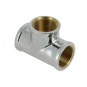 BONFIX Draad messing T-stuk 3/4 bi.dr. verchroomd, Doe-het-zelf en Verbouw, Ophalen of Verzenden, Nieuw