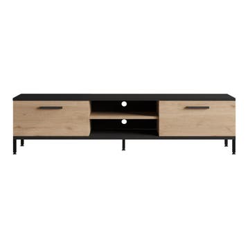 [en.casa] TV-meubel Lempäälä 39x160x35 cm eiken en zwart, Huis en Inrichting, Verzenden, Nieuw