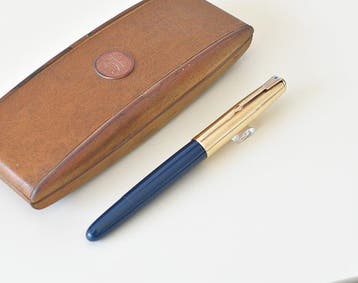 Parker - 51 Vacumatic Cedar Blue – 1/8 14K GF - Vulpen, Nieuw