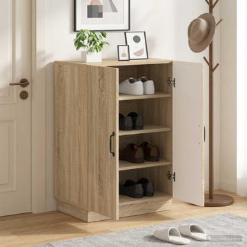 vidaXL Schoenenkast HOORN 59,5 x 39,5 x 87 cm Bewerkt hout, Verzenden, Nieuw