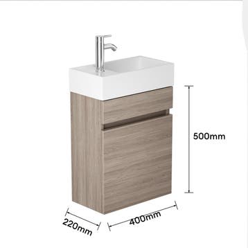 Toiletmeubel Fontein 40 cm – Compact en Stijlvol - Grey Oak, Verzenden, Nieuw