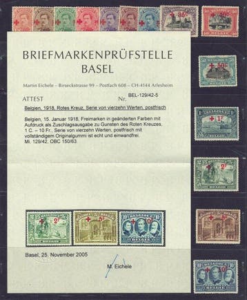 België 1918 - Reeks Rode Kruis, alle zegels met perfecte en, Postzegels en Munten, Postzegels | Europa | België, Gestempeld