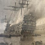 Serie van 24 lithos  Zeeslagen getekend door PJ Schotel uit, Ophalen of Verzenden