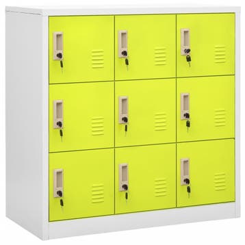 vidaXL Lockerkast 90x45x92,5 cm staal lichtgrijs en groen, Huis en Inrichting, Kasten | Lockerkasten, Verzenden, Nieuw