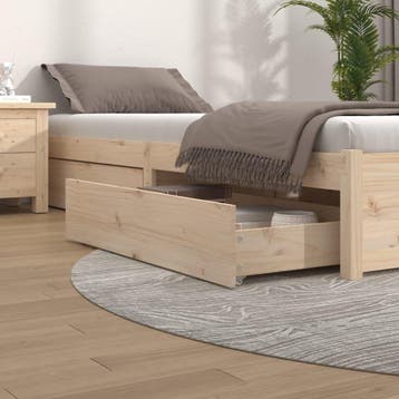 vidaXL Bedlades 4 st massief grenenhout, Huis en Inrichting, Verzenden, Nieuw, Bruin, Hout