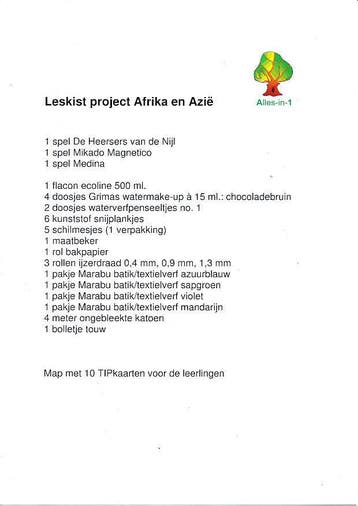 Alles-in-1 Leskist Project Afrika-Azië voor 60 leerlingen, Verzenden, Nieuw