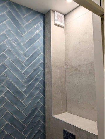 Wandtegel Cifre Block Nordic Handvorm Blauw Glans 7,5x30, Nieuw, 20 tot 40 cm, 10 m² of meer, Wandtegels