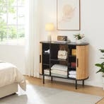 Commode Tvedestrand dressoir 100x40x80 cm zwart en naturel [, Verzenden, Nieuw