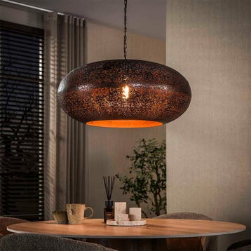 *WOONWINKEL* Kopere Hanglamp Met Metalen Kap 68cm, Verzenden, Nieuw