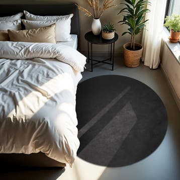 Kortpolig vloerkleed Soft Zone - Ø 120 cm, antraciet, Verzenden, Nieuw