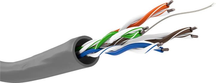 CAT 5e netwerkkabel, U/UTP, grijs-305 m, Computers en Software, Pc- en Netwerkkabels, Nieuw, Ophalen of Verzenden